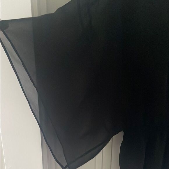 Tory Burch Black Tunic Oversized 3/4 Kimono Sleeve Blouse - Picture 6 of 6